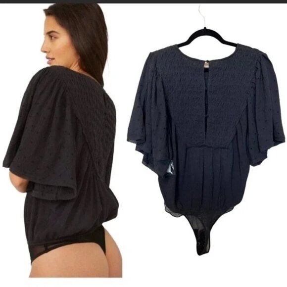 Free People Perfect Catch Black Thong Bodysuit - Picture 5 of 8